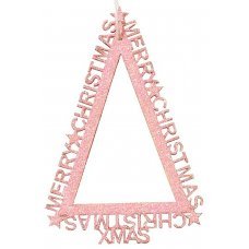 Χριστουγεννιάτικo Δεντράκι "Merry Christmas" Ροζ (12cm)